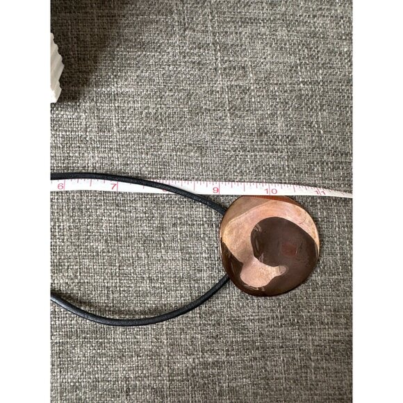 Joan Rivers Black Leather Cord & Metal Pendant Adjustable Necklace - Picture 3 of 5